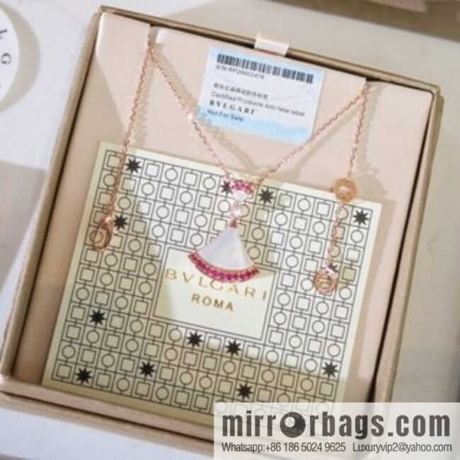BVLGARI Bulgari DIVAS \'DREAM Qixi Festival limited edition white shell pink diamond necklace
