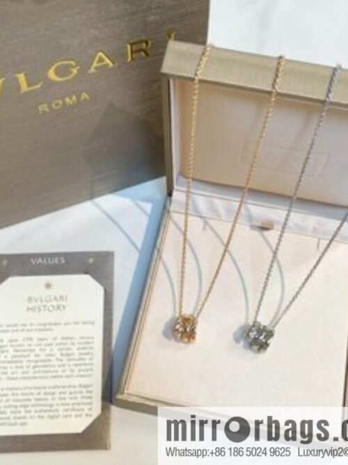 BVLGARI Bulgari classic snake bone half diamond necklace