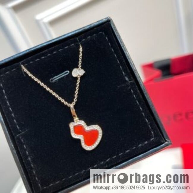 Qeelin, full diamond double gourd necklace
