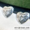 ☀New Gucci Gucci peach heart cat stud earrings