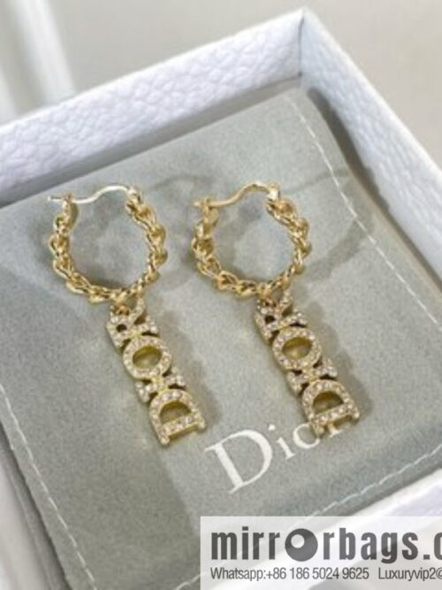 New ☑️ Dior full diamond letter stud earrings