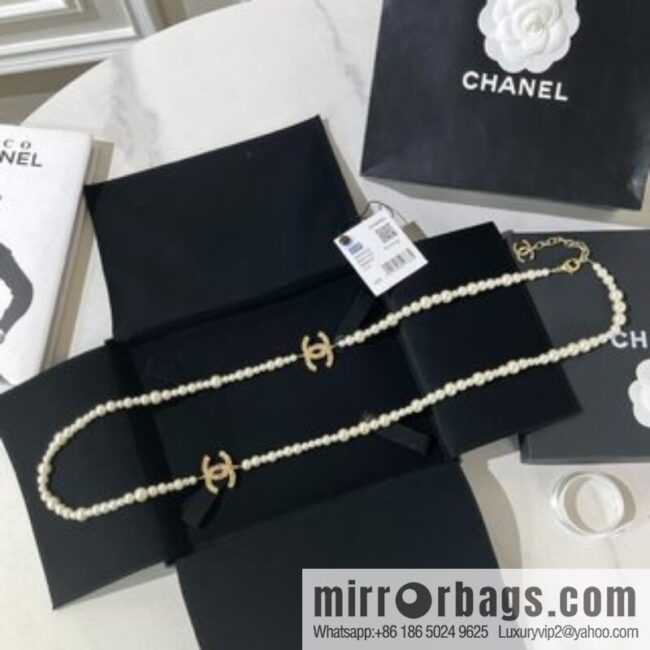 New ☑️ Chanel double c pearl sweater chain necklace