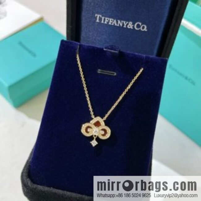 TIFFANY & CO. Tiffany & Co. [Chinese New Year Limited Edition] Fleur deLis key pendant necklace