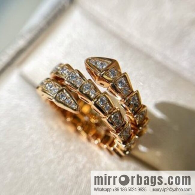 BVLGARI Bulgari full drill snake bone ring