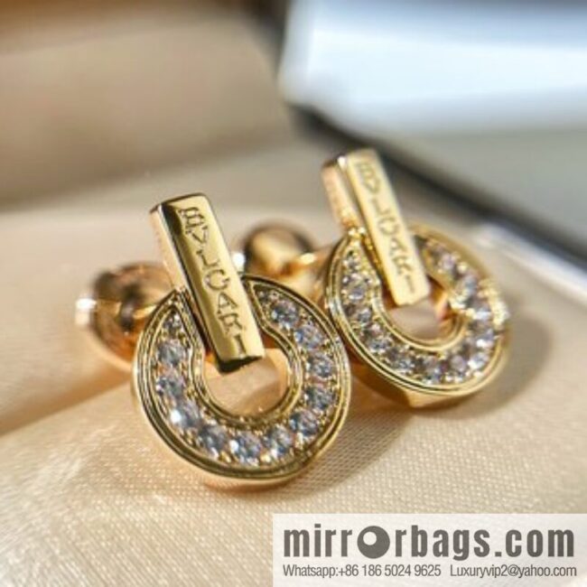 BVLGARI Bulgari diamond round cake earrings necklace