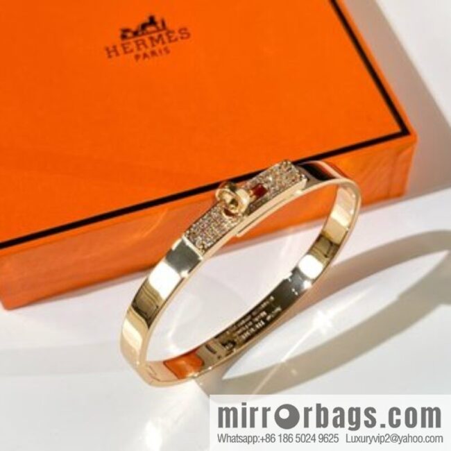 Hermès HERMES Kelly half diamond bracelet bracelet