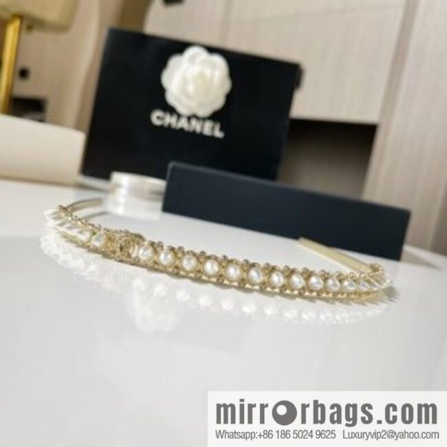 New ☑️ Chanel double c white nail pearl headband