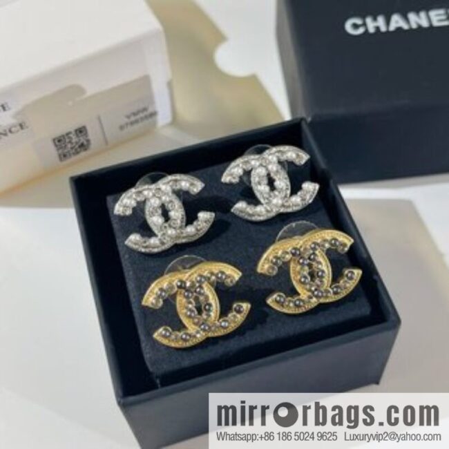 New ☑️ Chanel double c pearl stud earrings