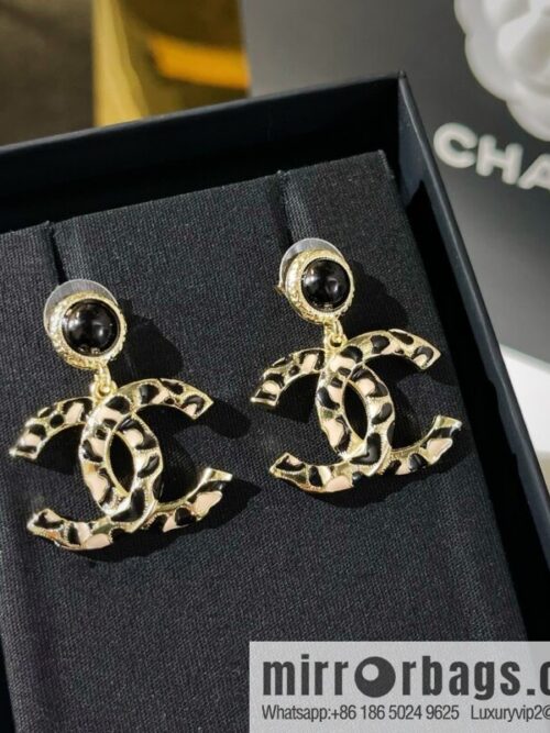 New ☑️ Chanel double c leopard print stud earrings
