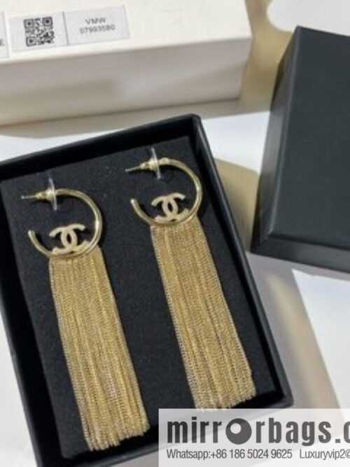 New ☑️ Chanel double c fringed stud earrings