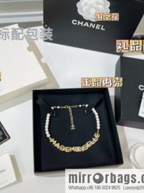 New ☑️ Chanel Double C Letter Pearl Necklace