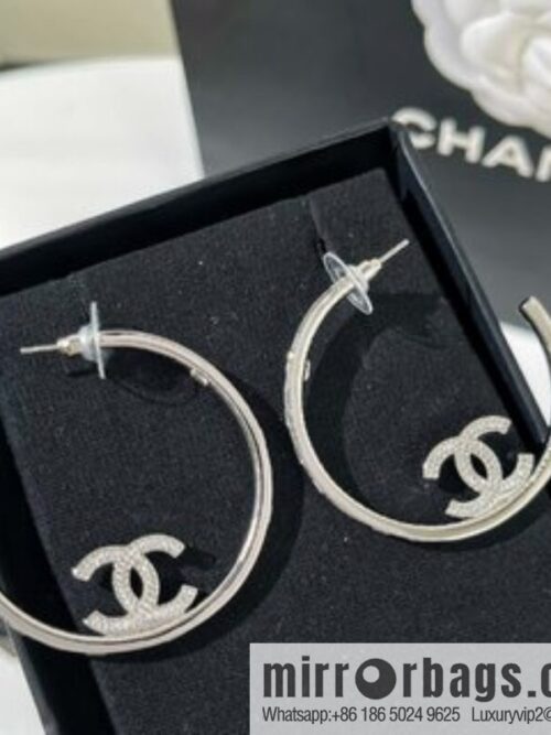 New ☑️ Chanel full diamond double c stud earrings