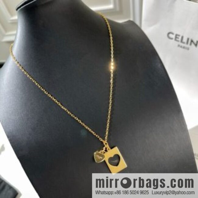 Celine cut-out peach heart necklace