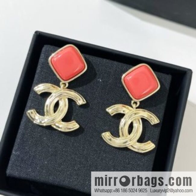 New ☑️ Chanel double c pink rhombus, stud earrings