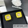 New ☑️ Chanel double c yellow green acrylic stud earrings