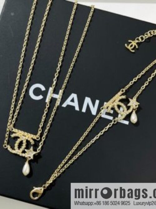 New ☑️ Chanel gold double c star bracelet necklace