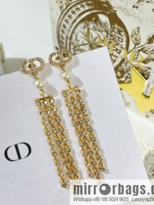 New ☑️ Dior CD pearl tassel earrings