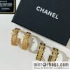 New ☑️ Chanel double c pink black leather rope stud earrings