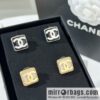 New ☑️ Chanel double c square black and white stud earrings