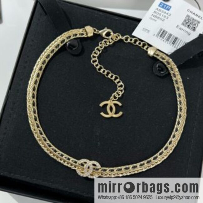 New ☑️ Chanel double c black leather rope necklace necklace