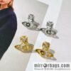 New ☑️ Vivienne Westwood Queen Mother full diamond Saturn stud earrings
