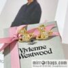 New ☑️ Vivienne Westwood Queen Mother full diamond Saturn stud earrings