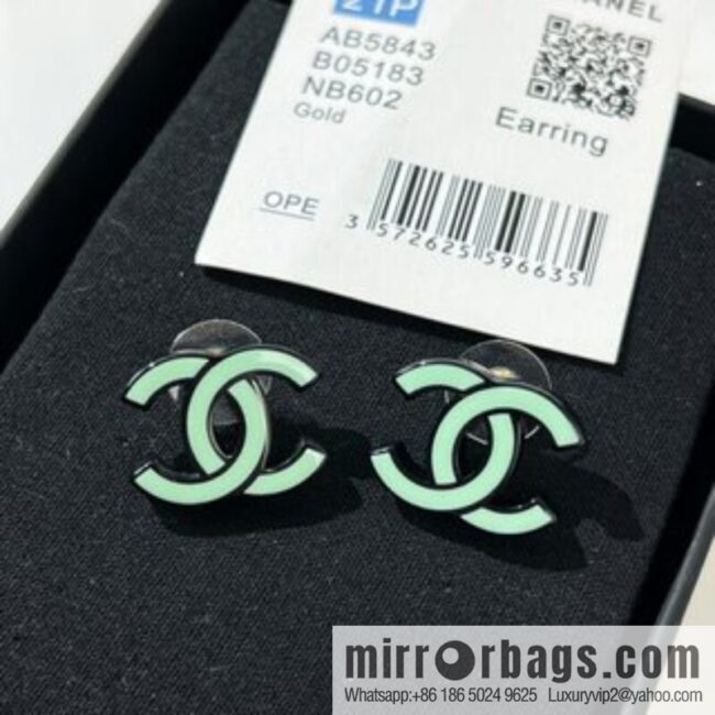 New ☑️ Chanel double c acrylic stud earrings