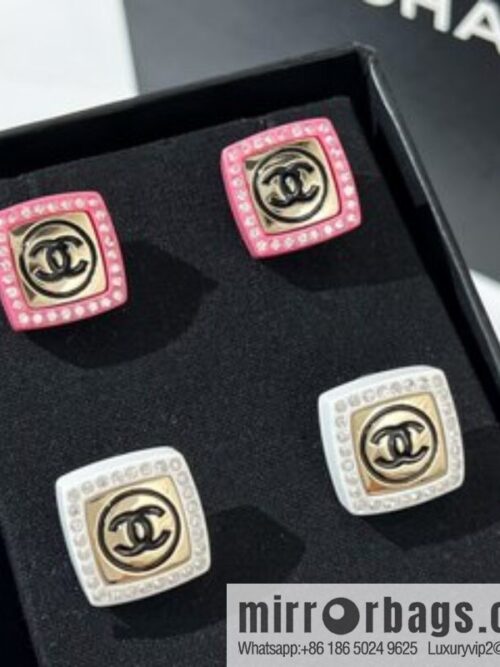 New ☑️ Chanel double c acrylic stud earrings