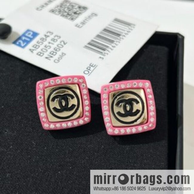 New ☑️ Chanel double c acrylic stud earrings
