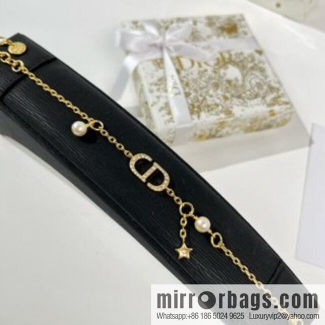 New ☑️ Dior full diamond CD star pearl bracelet