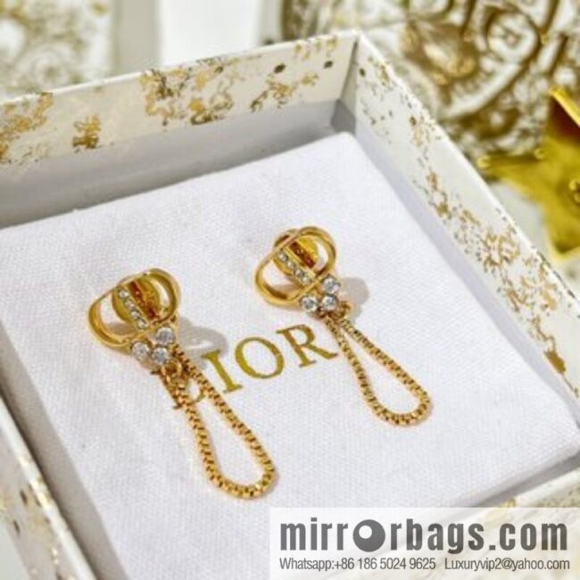 New ☑️ Dior CD fringed stud earrings