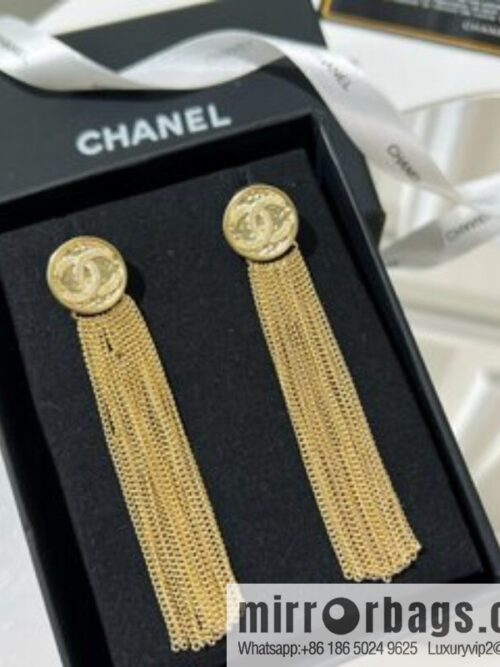 New ☑️ Chanel double c fringed stud earrings