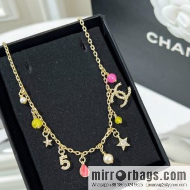 New ☑️ Chanel double c tassel colored bead necklace