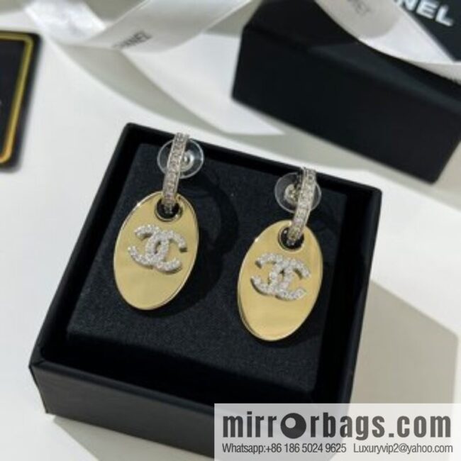 New ☑️ Chanel double c oval, stud earrings