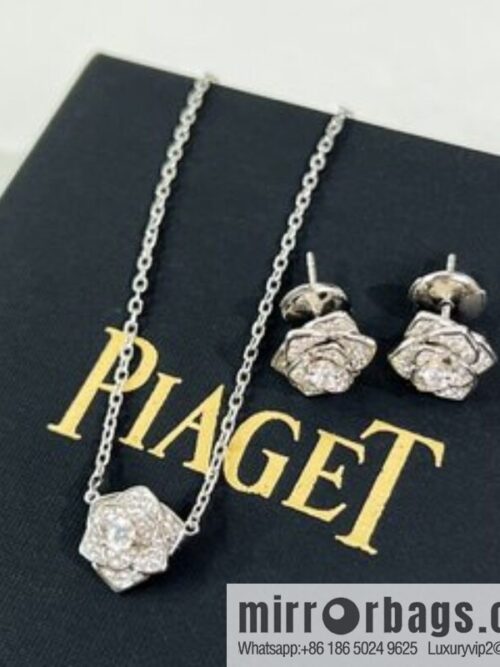 Piaget rose stud earrings necklace