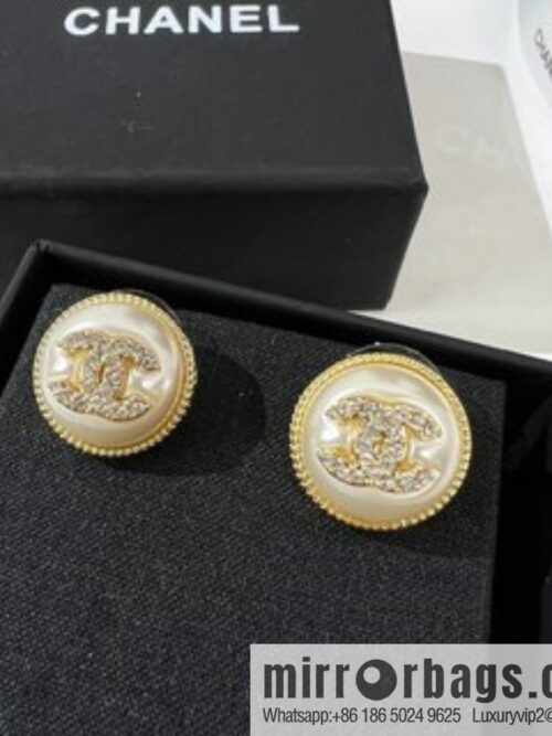 New ☑️ Chanel double c round stud earrings