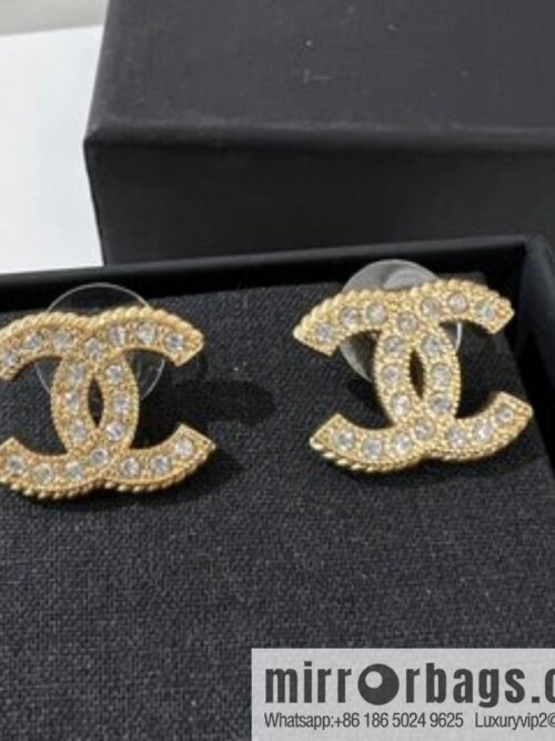 New ☑️ Chanel double c full diamond stud earrings