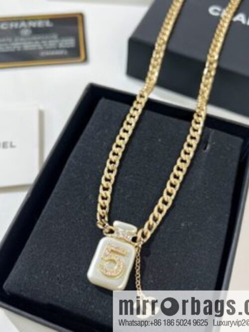 New ☑️ Chanel double c 5 character perfume bottle necklace