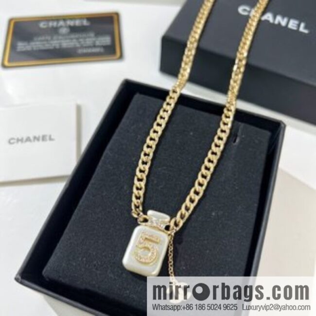 New ☑️ Chanel double c 5 character perfume bottle necklace