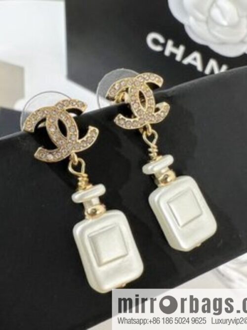 New ☑️ Chanel double c perfume bottle stud earrings