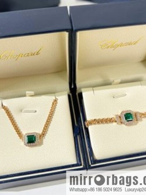 Chopard PRECIOUS LACE VAGUE green diamond necklace bracelet