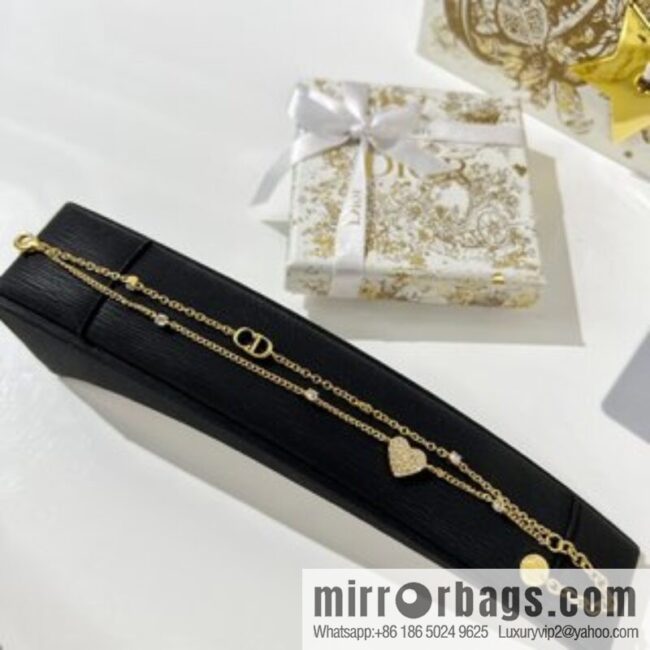 i1653028187_6466_4-800x800fnutmkcdy3k23199_20250716022410.jpg New ☑️ Dior CD peach heart double layer bracelet necklace