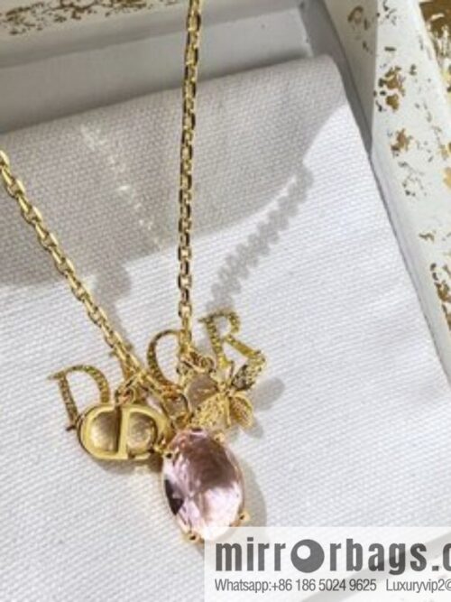 New ☑️ Dior CD pink bee necklace