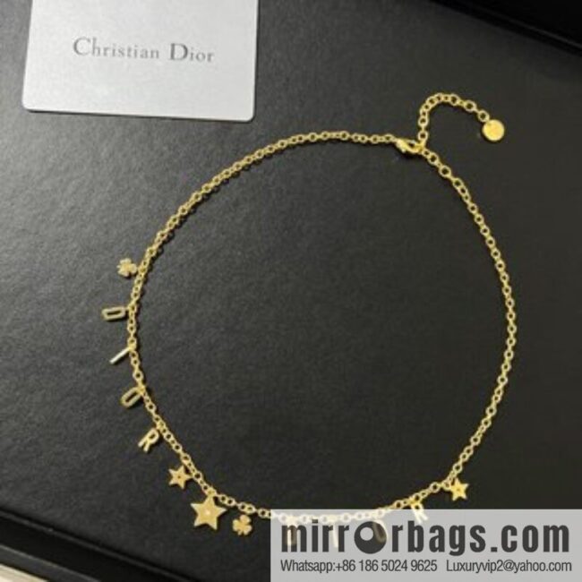 New ☑️ Dior fringed star four-leaf clover letter necklace