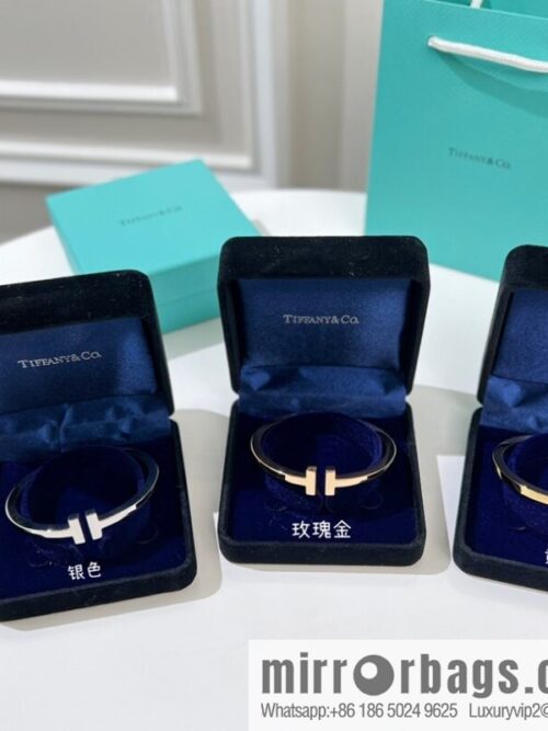 Tiffany & co. Tiffany & Co. Classic T series, glossy gold silver rose gold double T bracelet