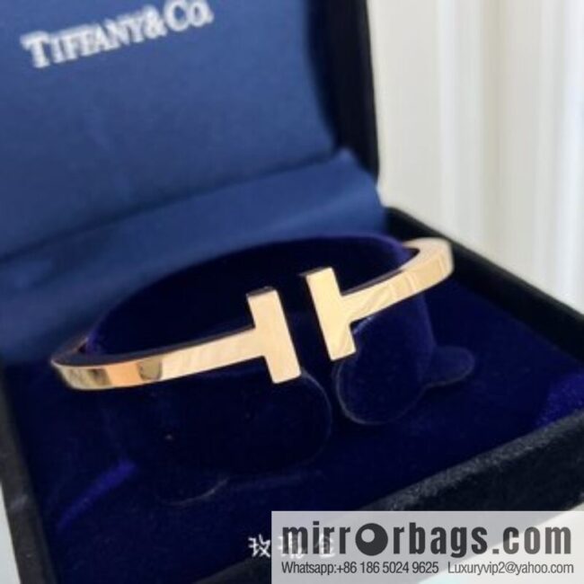 Tiffany & co. Tiffany & Co. Classic T series, glossy gold silver rose gold double T bracelet