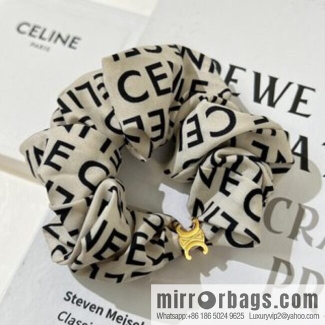Celine Arc de Triomphe Mulberry Silk Hair Rope Headband
