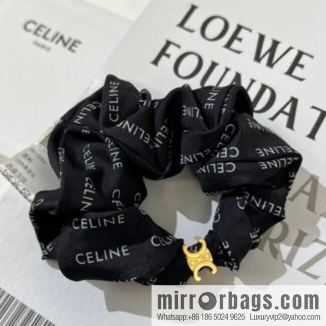 Celine Arc de Triomphe Mulberry Silk Hair Rope Headband
