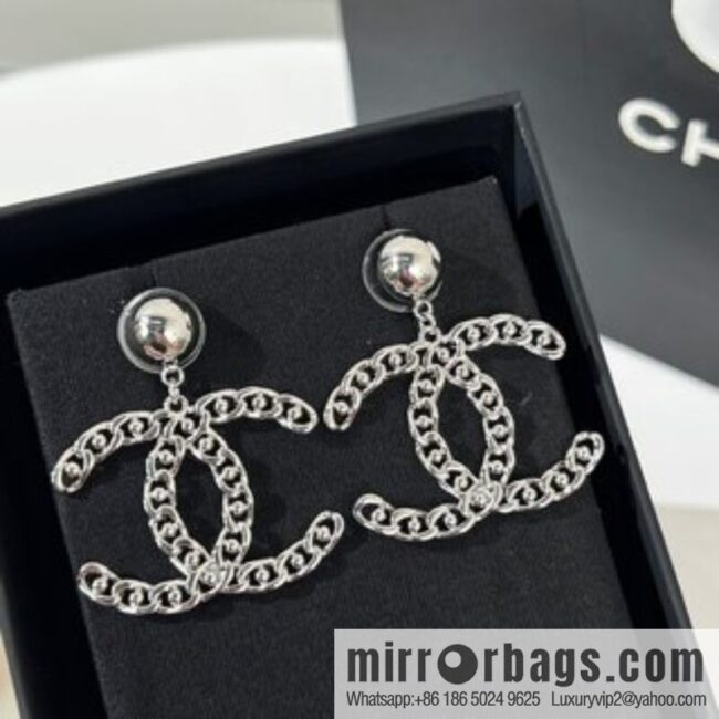 New ☑️ Chanel double c hollow stud earrings