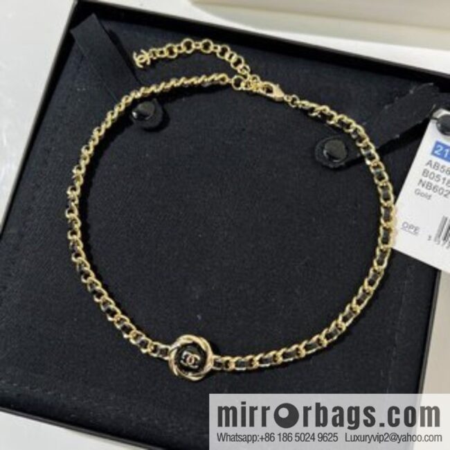New ☑️ Chanel double c black leather rope necklace necklace